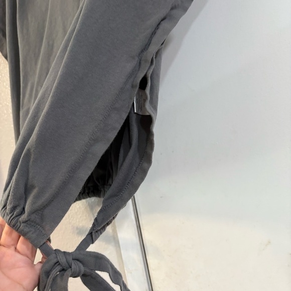 Anthropologie Teagan Oversized Top Gray Boxy Side Tie Tee Small Cotton Eri + Ali - Picture 5 of 8